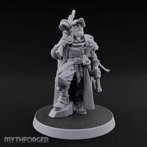 Shotgun Shouldered Cross Bearing Human Priest Miniature for Dungeons and Dragons, Pathfinder or other TTRPGs