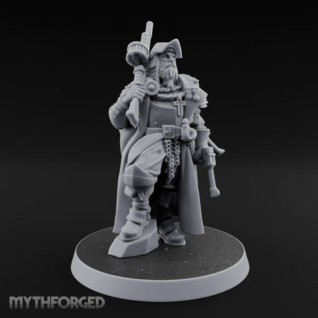 Shotgun Shouldered Cross Bearing Human Priest Miniature for Dungeons and Dragons, Pathfinder or other TTRPGs