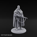 Shotgun-Slung Cape-Flowing Human Wanderer Miniature for Dungeons and Dragons, Pathfinder or other TTRPGs