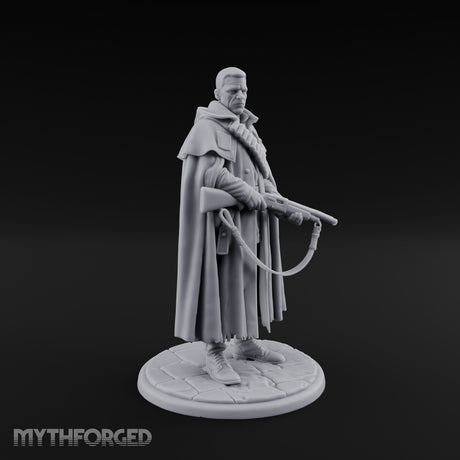 Shotgun-Slung Cape-Flowing Human Wanderer Miniature for Dungeons and Dragons, Pathfinder or other TTRPGs