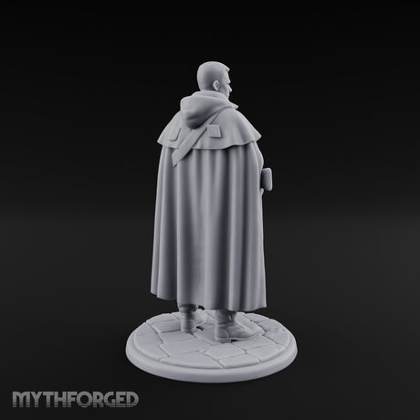 Shotgun-Slung Cape-Flowing Human Wanderer Miniature for Dungeons and Dragons, Pathfinder or other TTRPGs