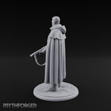 Shotgun-Slung Cape-Flowing Human Wanderer Miniature for Dungeons and Dragons, Pathfinder or other TTRPGs