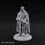 Shotgun-Slung Cape-Flowing Human Wanderer Miniature for Dungeons and Dragons, Pathfinder or other TTRPGs