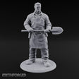 Shovel Gripping Human Gravedigger Miniature for Dungeons and Dragons, Pathfinder or other TTRPGs