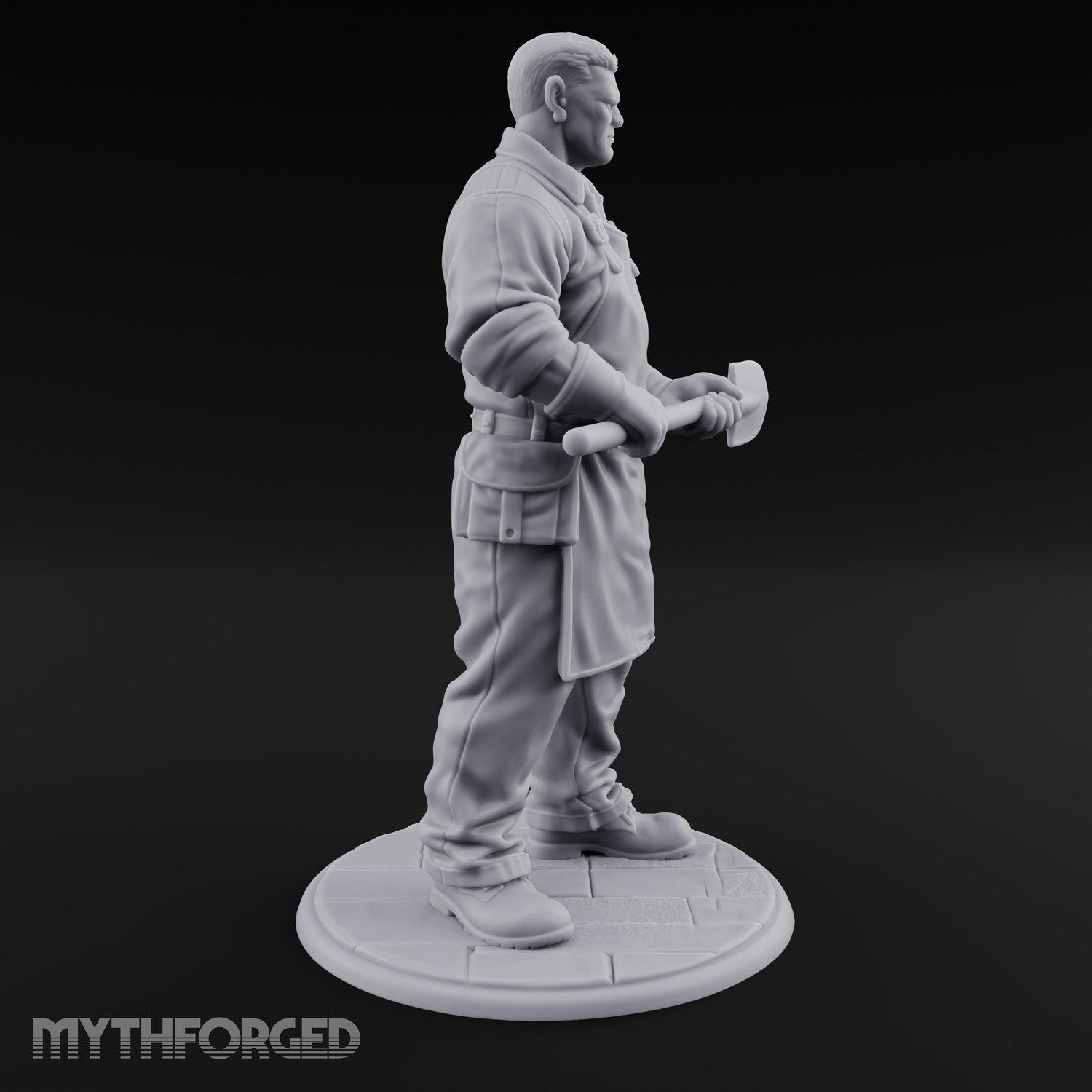 Shovel Gripping Human Gravedigger Miniature for Dungeons and Dragons, Pathfinder or other TTRPGs