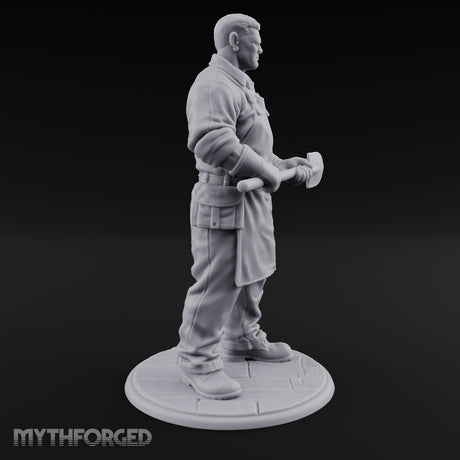 Shovel Gripping Human Gravedigger Miniature for Dungeons and Dragons, Pathfinder or other TTRPGs