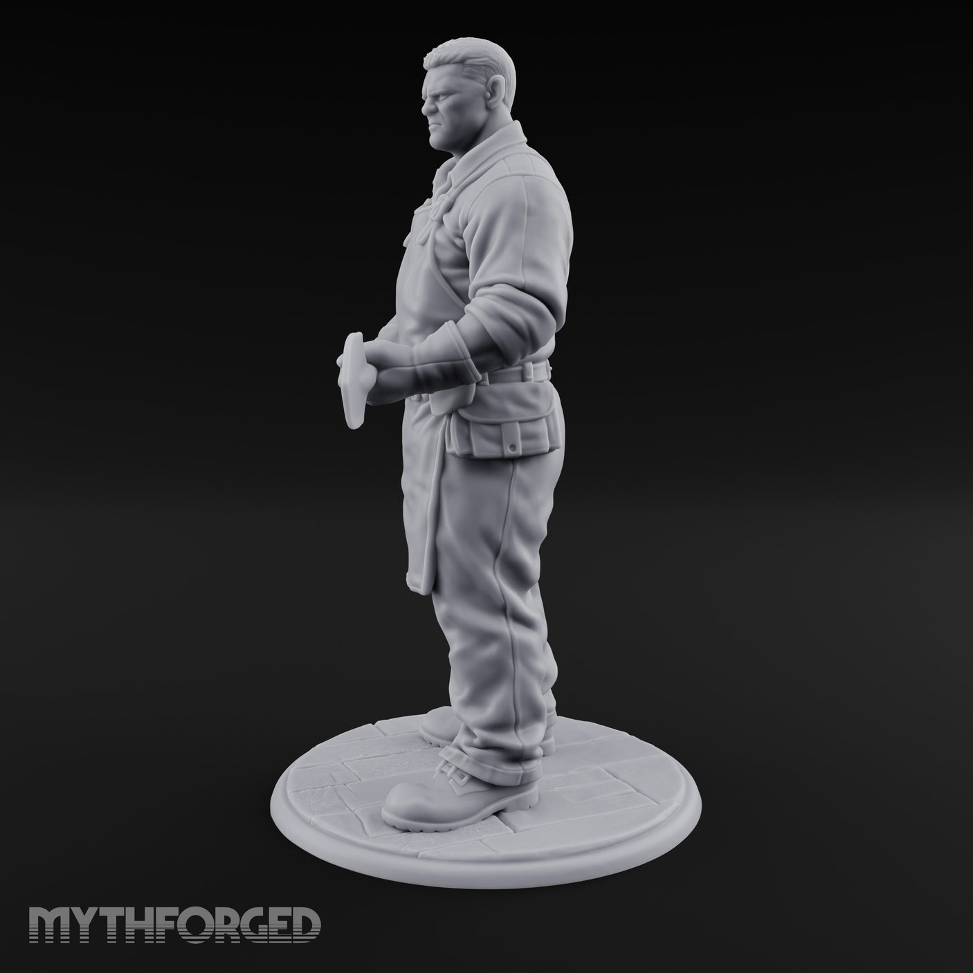 Shovel Gripping Human Gravedigger Miniature for Dungeons and Dragons, Pathfinder or other TTRPGs