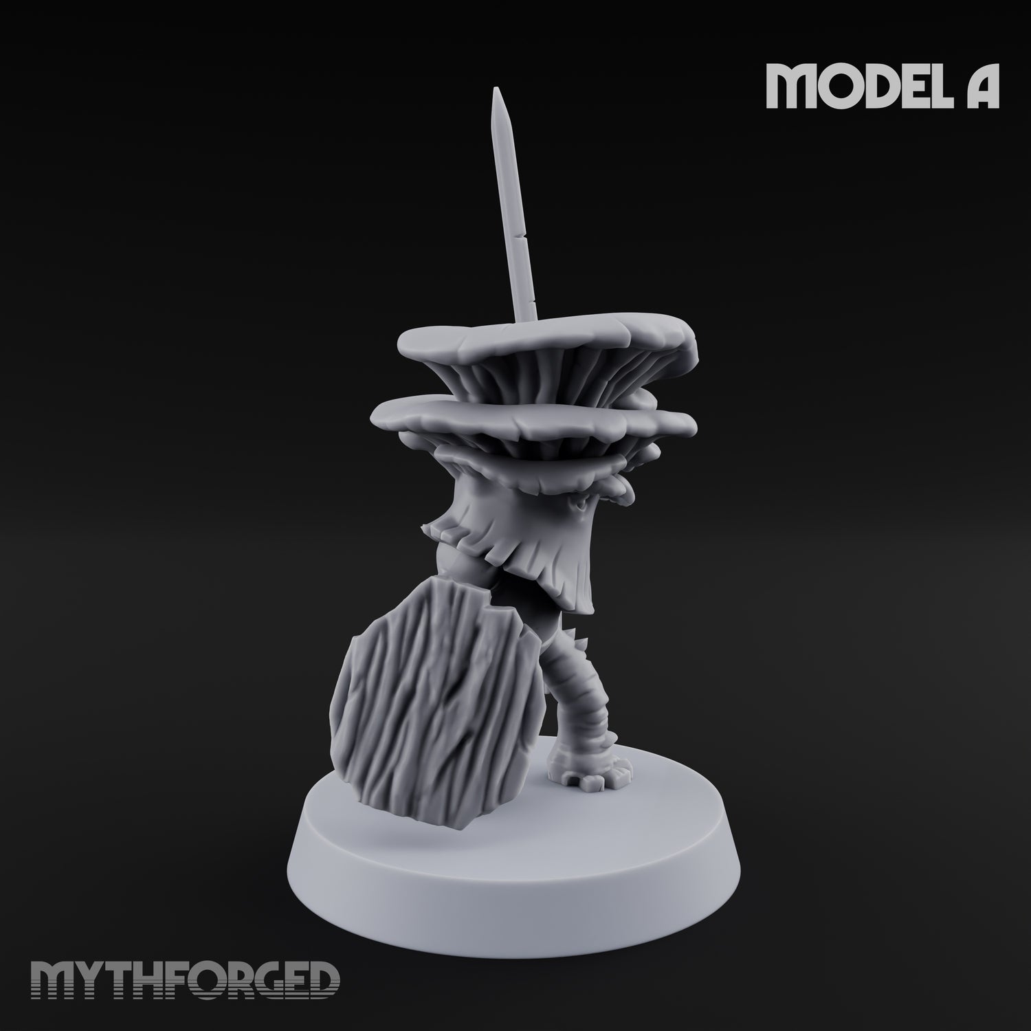 Spore Spearing Mushroom Warriors Miniature for Dungeons and Dragons, Pathfinder or other TTRPGs
