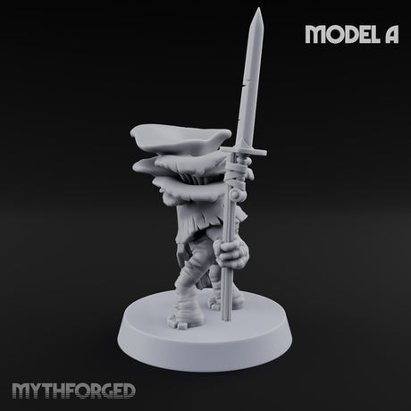 Spore Spearing Mushroom Warrior A Miniature for Dungeons and Dragons, Pathfinder or other TTRPGs