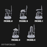 Spore Spearing Mushroom Warriors Miniature for Dungeons and Dragons, Pathfinder or other TTRPGs