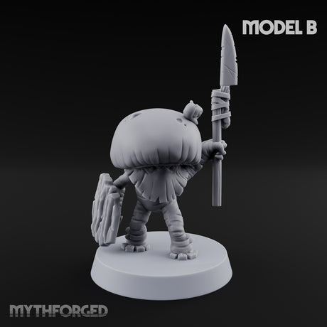 Spore Spearing Mushroom Warrior B Miniature for Dungeons and Dragons, Pathfinder or other TTRPGs