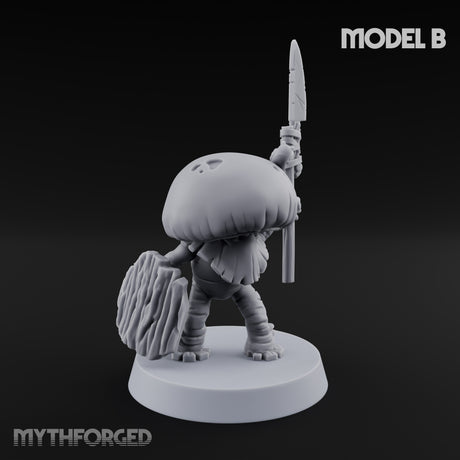 Spore Spearing Mushroom Warrior B Miniature for Dungeons and Dragons, Pathfinder or other TTRPGs