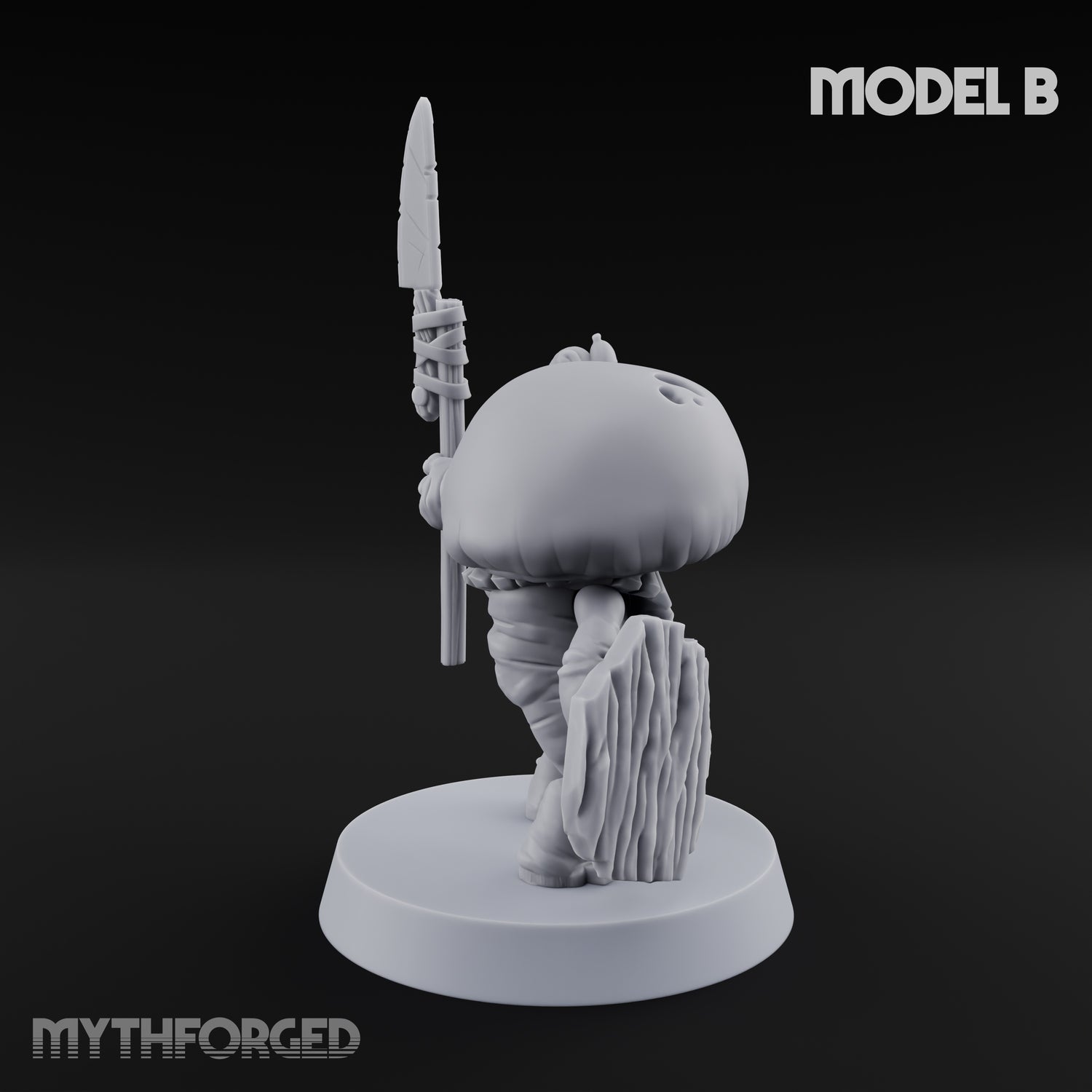 Spore Spearing Mushroom Warrior B Miniature for Dungeons and Dragons, Pathfinder or other TTRPGs