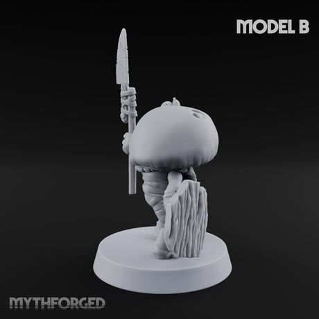 Spore Spearing Mushroom Warrior B Miniature for Dungeons and Dragons, Pathfinder or other TTRPGs