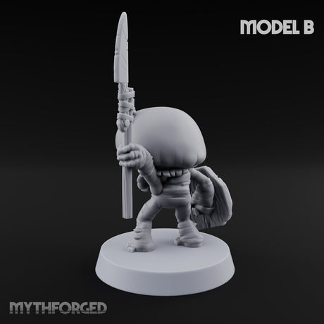 Spore Spearing Mushroom Warrior B Miniature for Dungeons and Dragons, Pathfinder or other TTRPGs