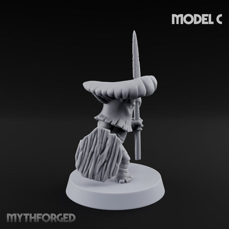 Spore Spearing Mushroom Warrior C Miniature for Dungeons and Dragons, Pathfinder or other TTRPGs