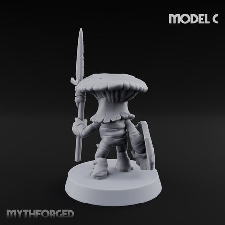 Spore Spearing Mushroom Warrior C Miniature for Dungeons and Dragons, Pathfinder or other TTRPGs