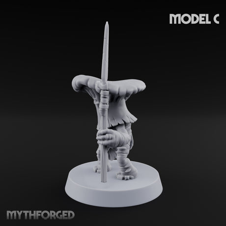Spore Spearing Mushroom Warrior C Miniature for Dungeons and Dragons, Pathfinder or other TTRPGs