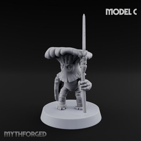 Spore Spearing Mushroom Warrior C Miniature for Dungeons and Dragons, Pathfinder or other TTRPGs