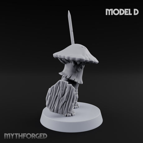 Spore Spearing Mushroom Warriors Miniature for Dungeons and Dragons, Pathfinder or other TTRPGs
