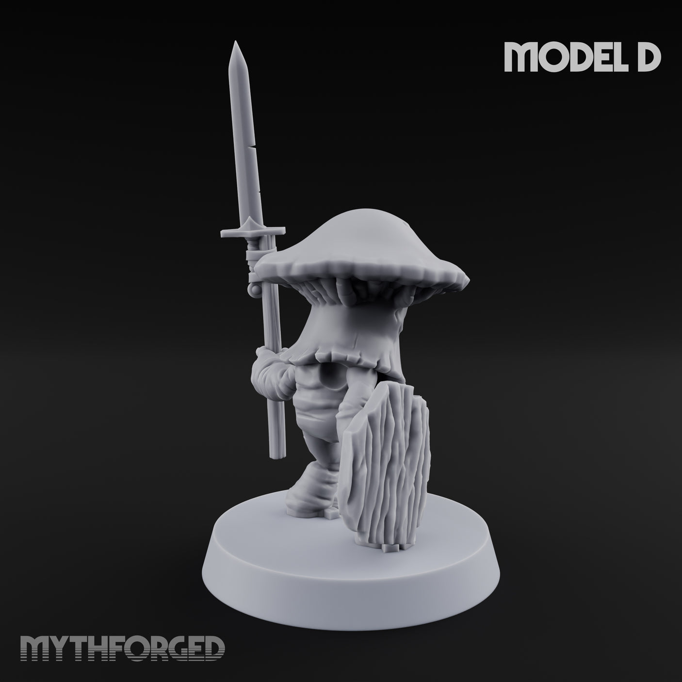 Spore Spearing Mushroom Warrior D Miniature for Dungeons and Dragons, Pathfinder or other TTRPGs