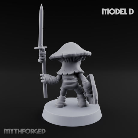 Spore Spearing Mushroom Warrior D Miniature for Dungeons and Dragons, Pathfinder or other TTRPGs