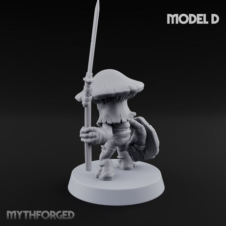 Spore Spearing Mushroom Warrior D Miniature for Dungeons and Dragons, Pathfinder or other TTRPGs