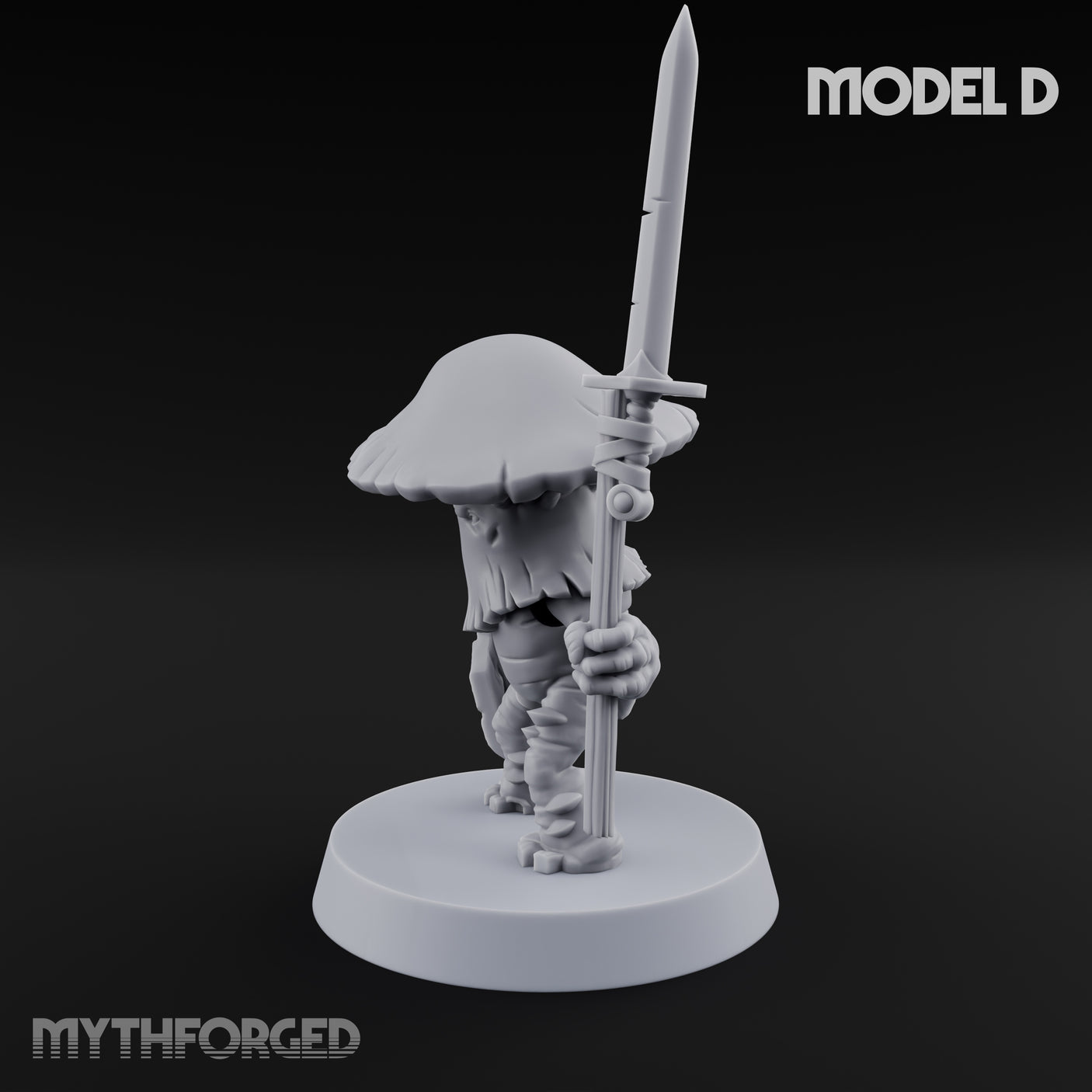 Spore Spearing Mushroom Warrior D Miniature for Dungeons and Dragons, Pathfinder or other TTRPGs