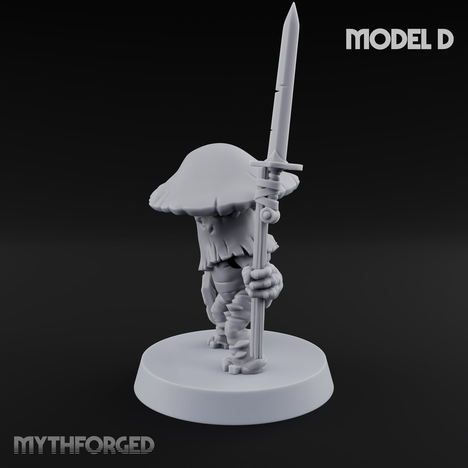 Spore Spearing Mushroom Warrior D Miniature for Dungeons and Dragons, Pathfinder or other TTRPGs