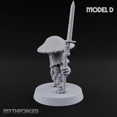 Spore Spearing Mushroom Warrior D Miniature for Dungeons and Dragons, Pathfinder or other TTRPGs
