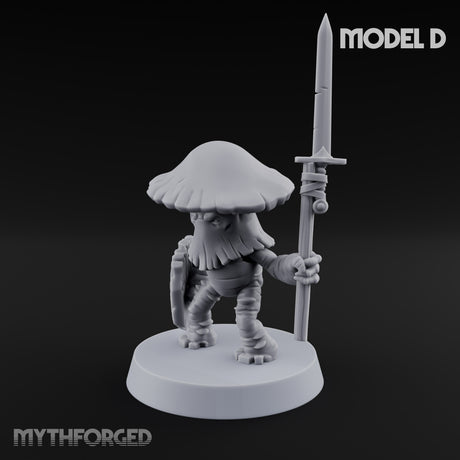Spore Spearing Mushroom Warrior D Miniature for Dungeons and Dragons, Pathfinder or other TTRPGs