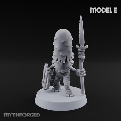 Spore Spearing Mushroom Warriors Miniature for Dungeons and Dragons, Pathfinder or other TTRPGs