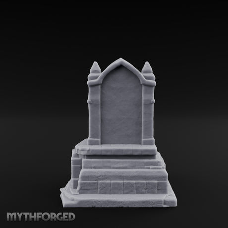 Shroud-Cloaked Arch-Niched Hooded Specter Tombstone Miniature for Dungeons and Dragons, Pathfinder or other TTRPGs