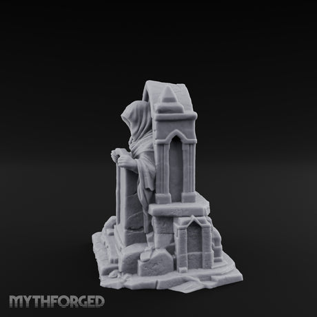 Shroud-Cloaked Arch-Niched Hooded Specter Tombstone Miniature for Dungeons and Dragons, Pathfinder or other TTRPGs