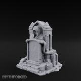 Shroud-Cloaked Arch-Niched Hooded Specter Tombstone Miniature for Dungeons and Dragons, Pathfinder or other TTRPGs