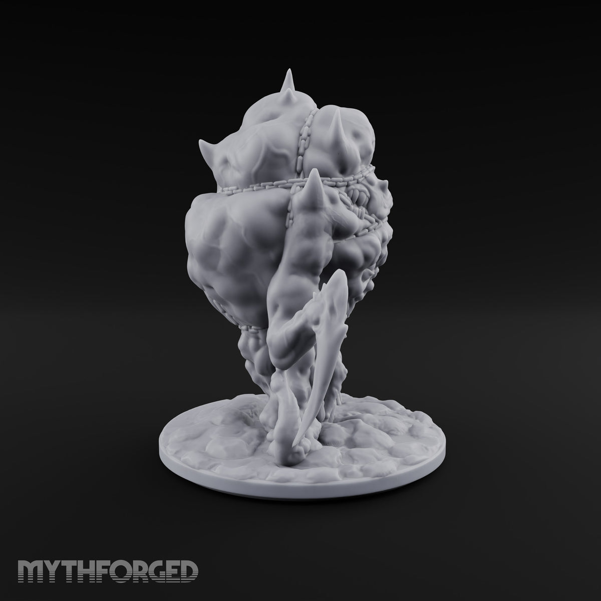 Heavy Lies the Chained Head Sibriex Fiend with Chained Bloated Head and Scythe Claw