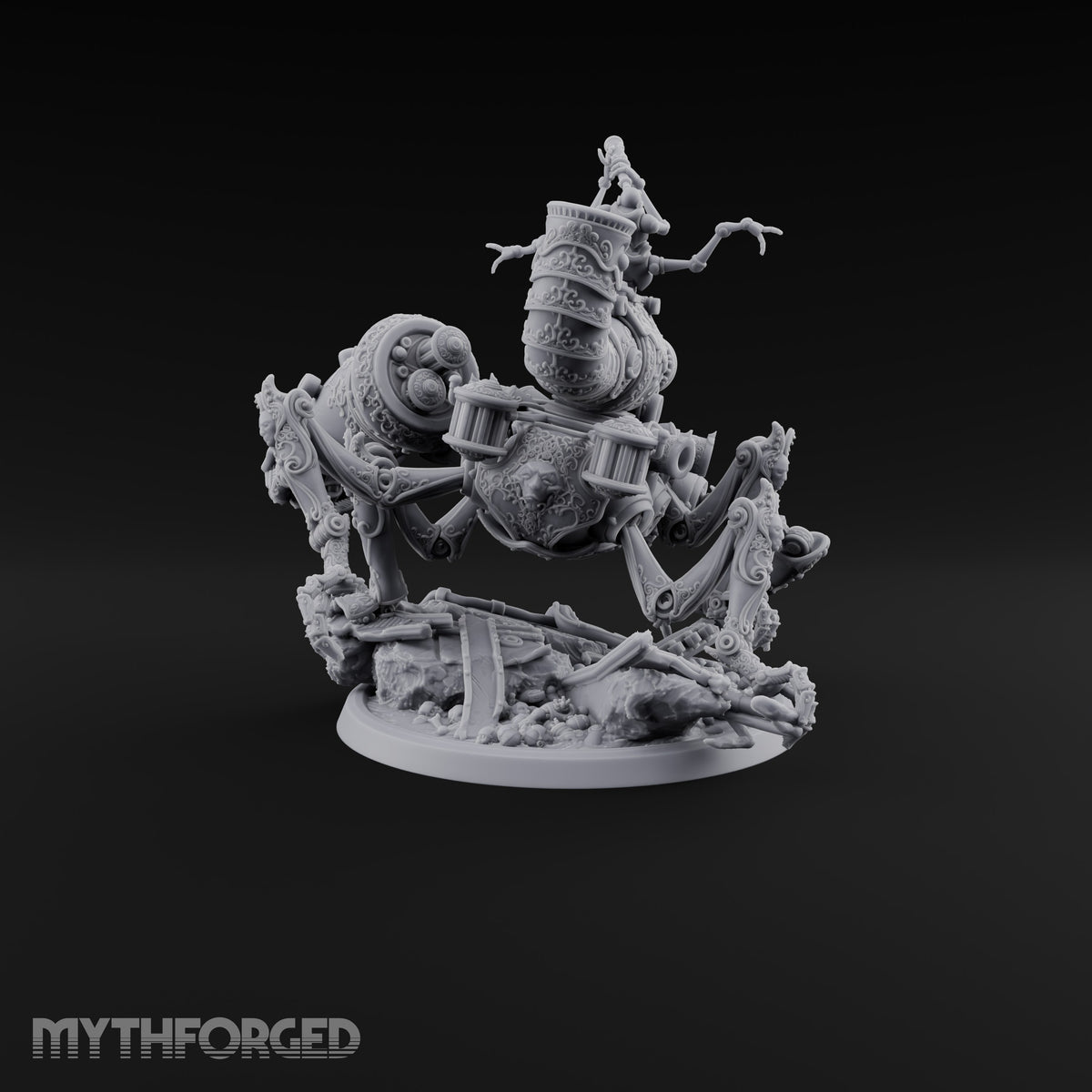 Scrapyard Stomper Warforged Four-Legged Siege Automaton with Cannon, Horn Pipe and Spotter