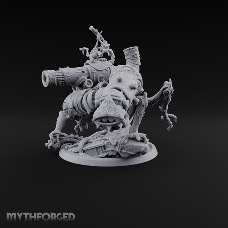 Scrapyard Stomper Warforged Four-Legged Siege Automaton with Cannon, Horn Pipe and Spotter