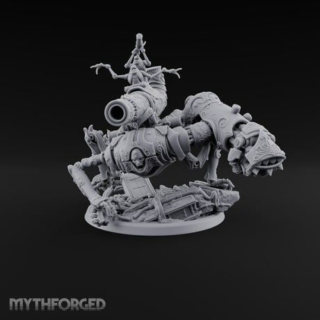 Scrapyard Stomper Warforged Four-Legged Siege Automaton with Cannon, Horn Pipe and Spotter