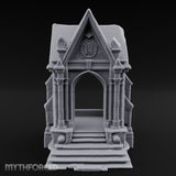 Sigil-Crowned Gothic-Arched Mausoleum Chapel Miniature for Dungeons and Dragons, Pathfinder or other TTRPGs