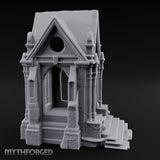 Sigil-Crowned Gothic-Arched Mausoleum Chapel Miniature for Dungeons and Dragons, Pathfinder or other TTRPGs