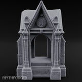Sigil-Crowned Gothic-Arched Mausoleum Chapel Miniature for Dungeons and Dragons, Pathfinder or other TTRPGs