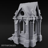 Sigil-Crowned Gothic-Arched Mausoleum Chapel Miniature for Dungeons and Dragons, Pathfinder or other TTRPGs