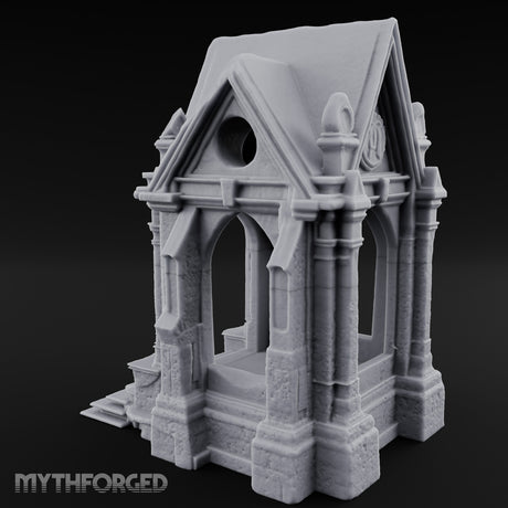 Sigil-Crowned Gothic-Arched Mausoleum Chapel Miniature for Dungeons and Dragons, Pathfinder or other TTRPGs