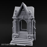 Sigil-Crowned Gothic-Arched Mausoleum Chapel Miniature for Dungeons and Dragons, Pathfinder or other TTRPGs