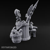Sign-Posted Weapon-Stuffed Adventurer's Market Clutter Scene Miniature for Dungeons and Dragons, Pathfinder or other TTRPGs