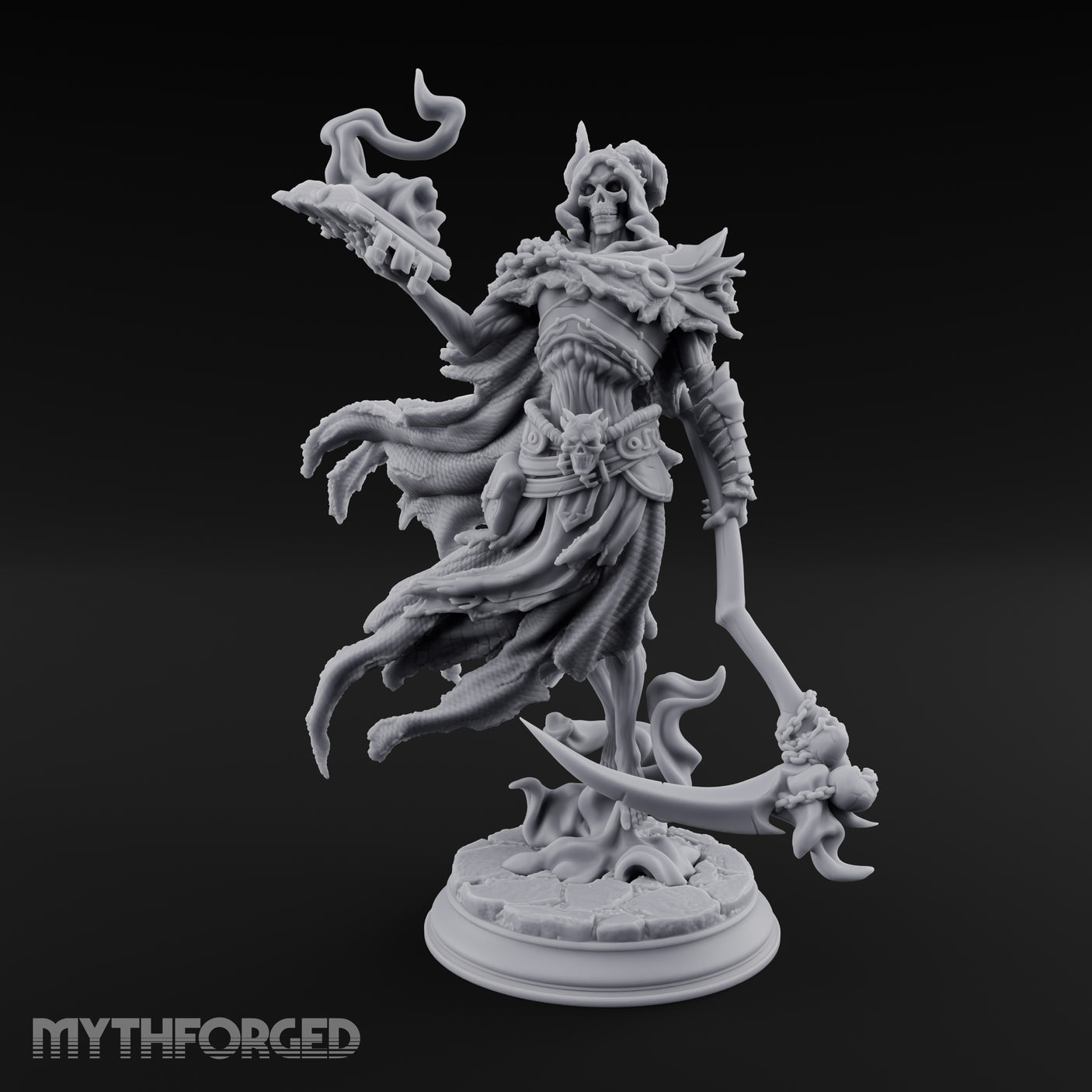 Spellbook Smoking Lich Necromancer Miniature for Dungeons and Dragons, Pathfinder or other TTRPGs
