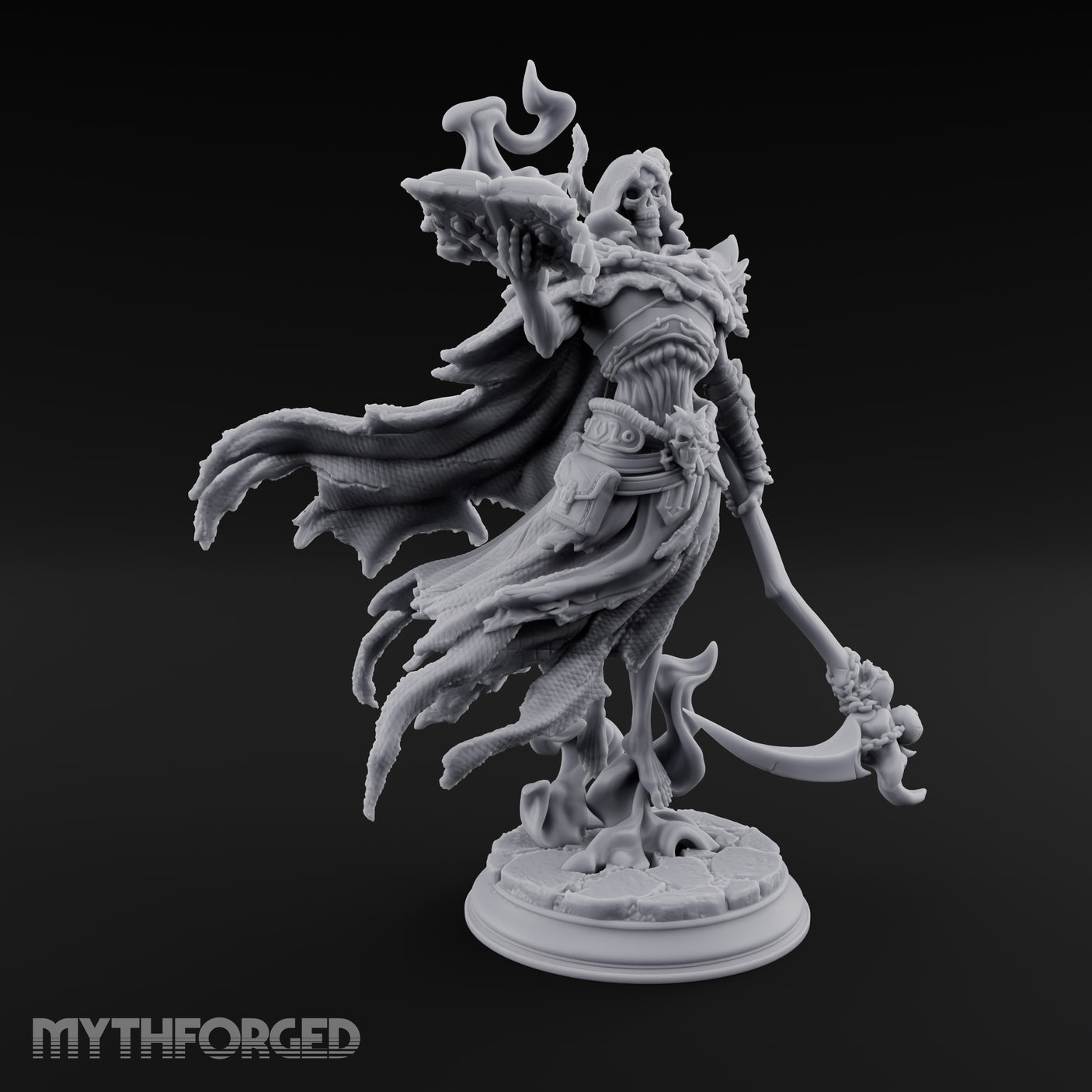 Spellbook Smoking Lich Necromancer Miniature for Dungeons and Dragons, Pathfinder or other TTRPGs