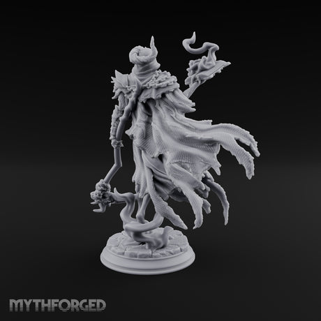 Spellbook Smoking Lich Necromancer Miniature for Dungeons and Dragons, Pathfinder or other TTRPGs