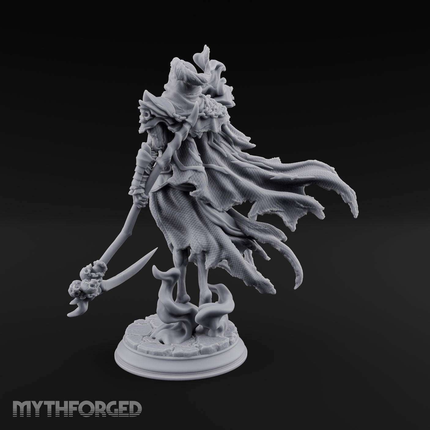 Spellbook Smoking Lich Necromancer Miniature for Dungeons and Dragons, Pathfinder or other TTRPGs